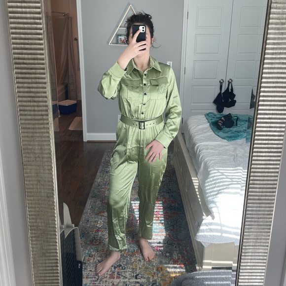 Pants - Like green satin jumpsuit